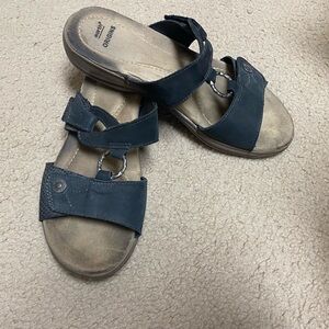 Comfy Black Leather Sandals by Earth Origins